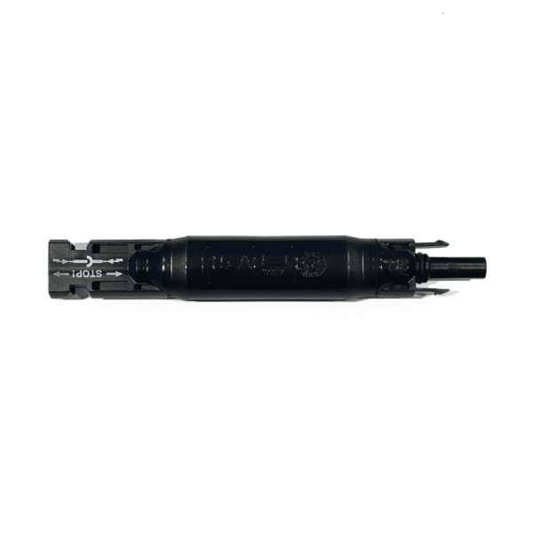 Connecteur PV 15A H/M avec fusible en ligne intégré | IP68 | 1000V | même diamètre que MC4 LCF15
