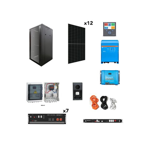 Pacote de kit solar isolado OGP0021 - 4,6 kW 24,5 kWh 22.500 W/dia