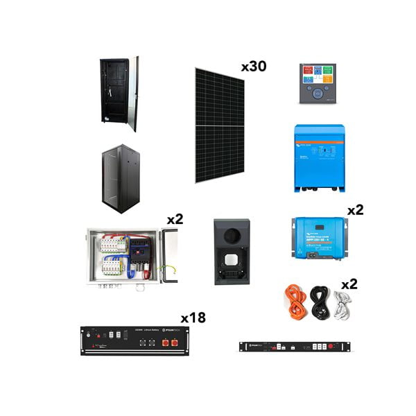 Pacote de kit solar isolado OGP0023 - 6,5 kW 63 kWh 56.400 W/dia