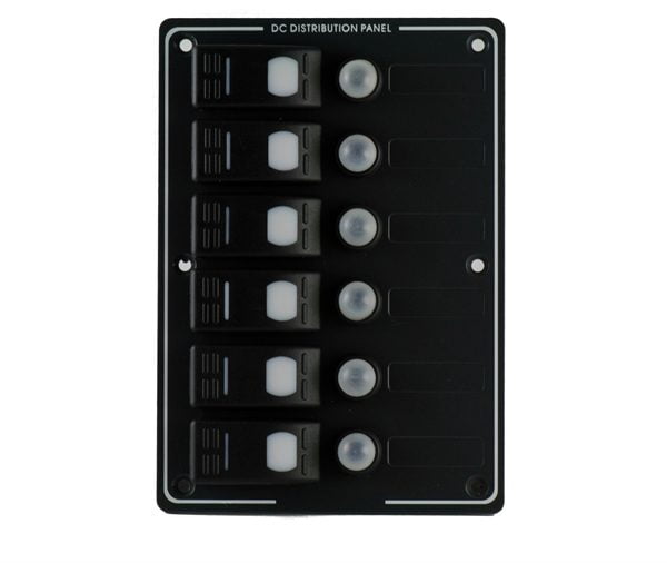 Plate 6 switches with circuit breakers