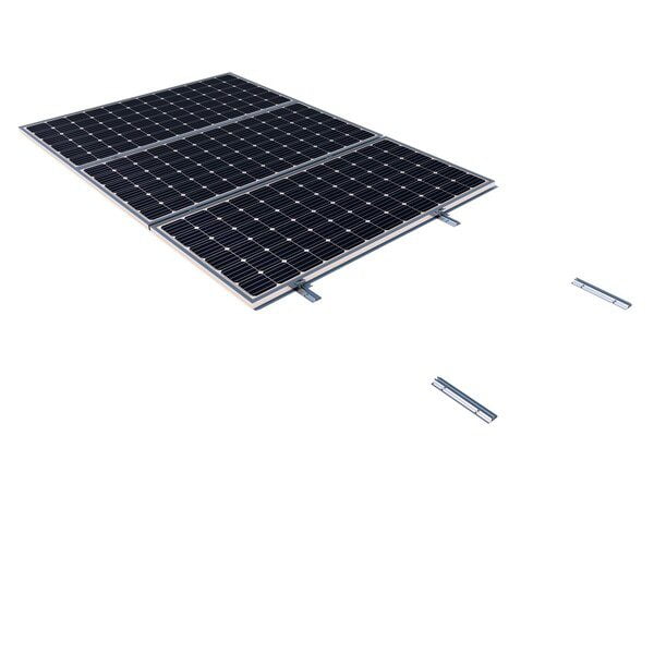 SUNFER 05V2 KIT for direct anchoring in trapezoidal sheet metal with short rail. 2 PV vertical module (05V2)