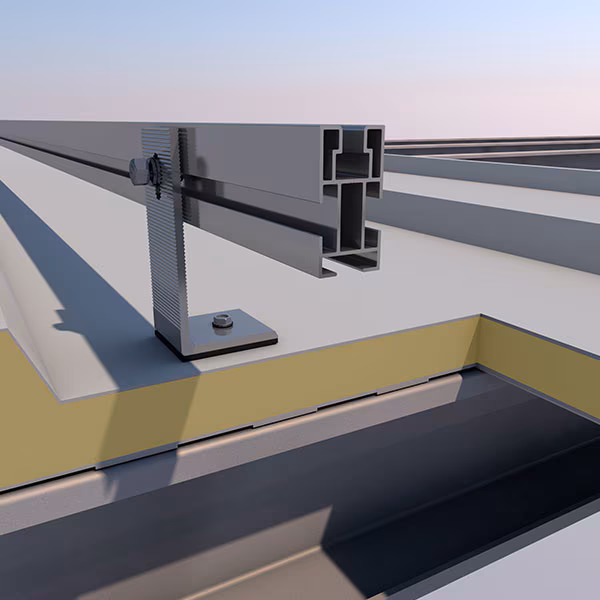 SUNFER V Kit estructura coplanar en chapa trapezoidal con rail corto modulos vertical