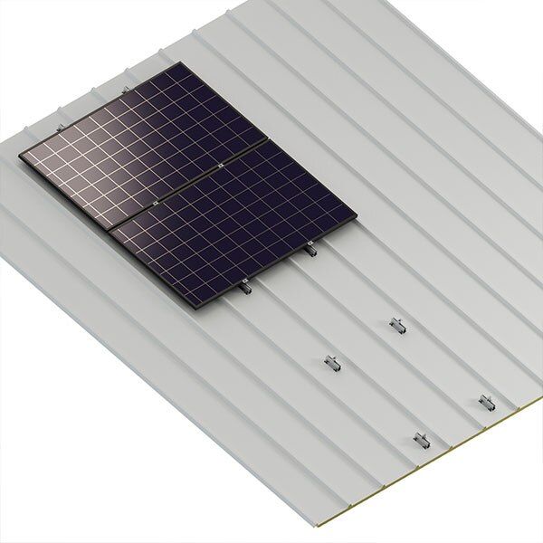 SUNFER H Soporte coplanar microrail fijacion a chapa para cubierta sandwich modulos horizontal