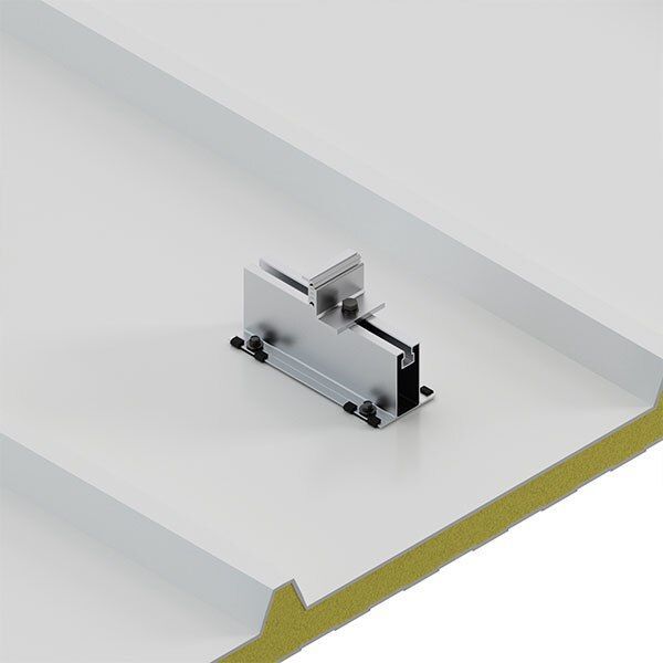 SUNFER H Soporte coplanar microrail fijacion a chapa para cubierta sandwich modulos horizontal