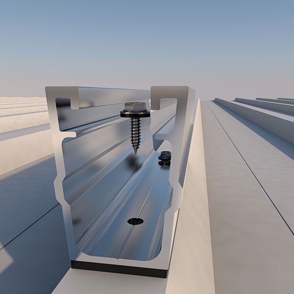 SUNFER S Rail corto para chapa trapezoidal para paneles