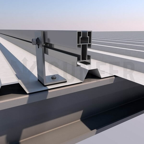 SUNFER 03V4 Kit estructura coplanar en chapa trapezoidal con rail corto. 4 modulos verticales